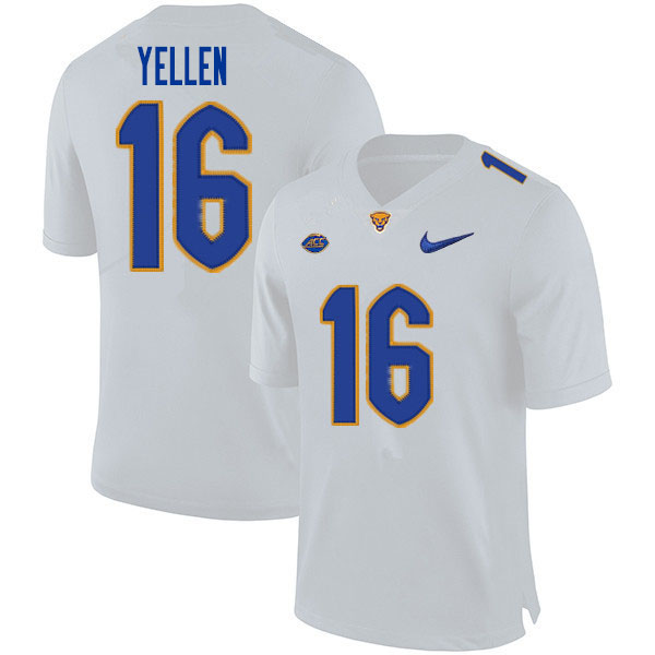 Men #16 Joey Yellen Pitt Panthers College Football Jerseys Sale-White